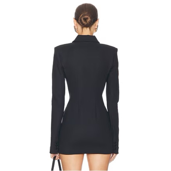 Helsa The Little Lady Button Long Sleeve Mini Dress Black - Picture 2 of 12